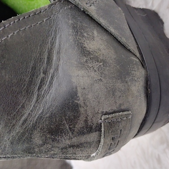 Sorel Lolla ll Quarry Gray Leather Strap Stud Chunky Heel Pull On Ankle Boot - Picture 16 of 16